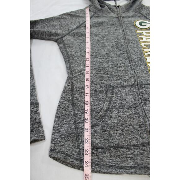 NFL Green Bay Packers Women’s Hoodie Zip Up Sweatshirt Gray Team Apparel Small - Picture 9 of 9